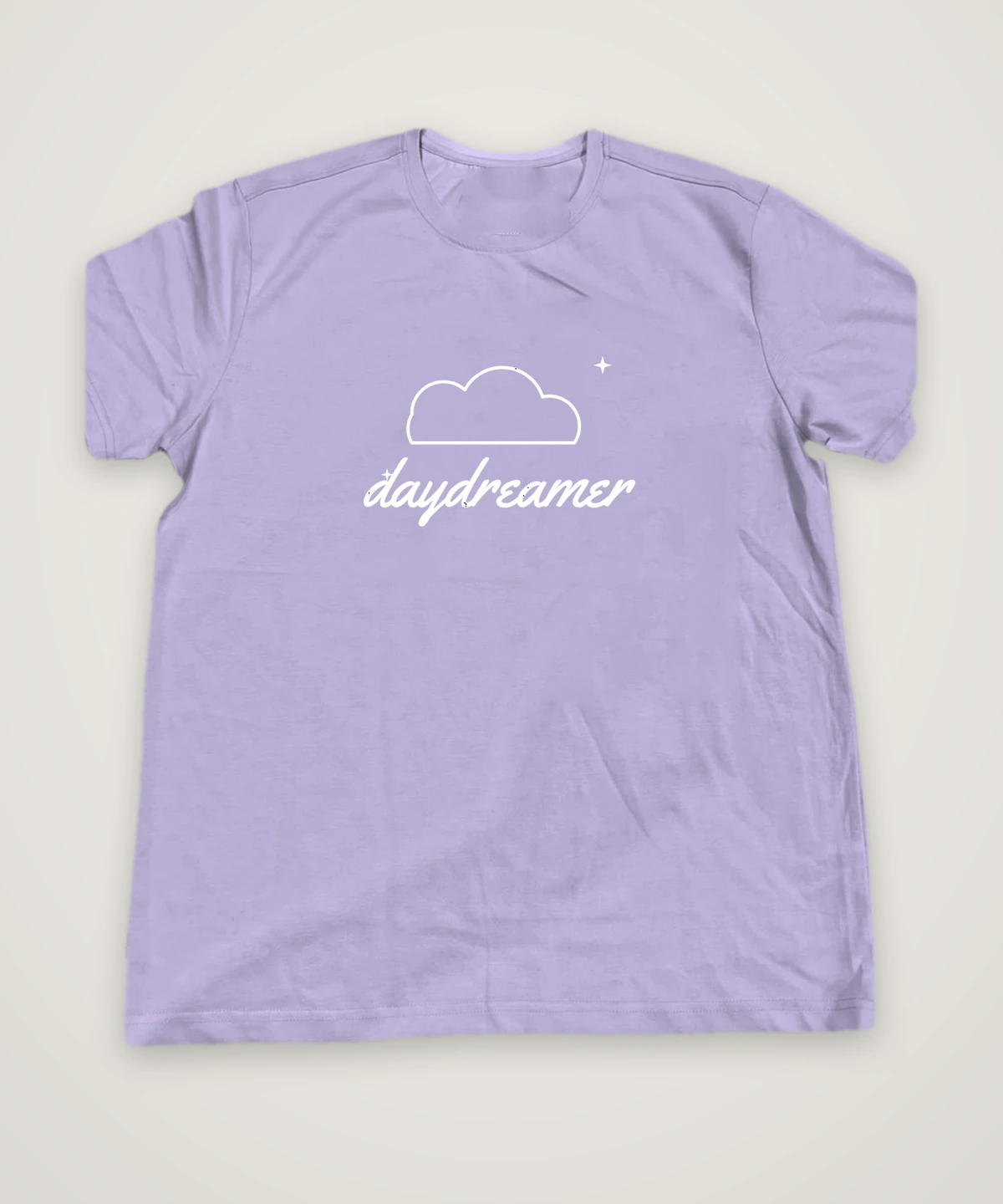 Daydreamer T-shirt design idea, lavender, mock-up