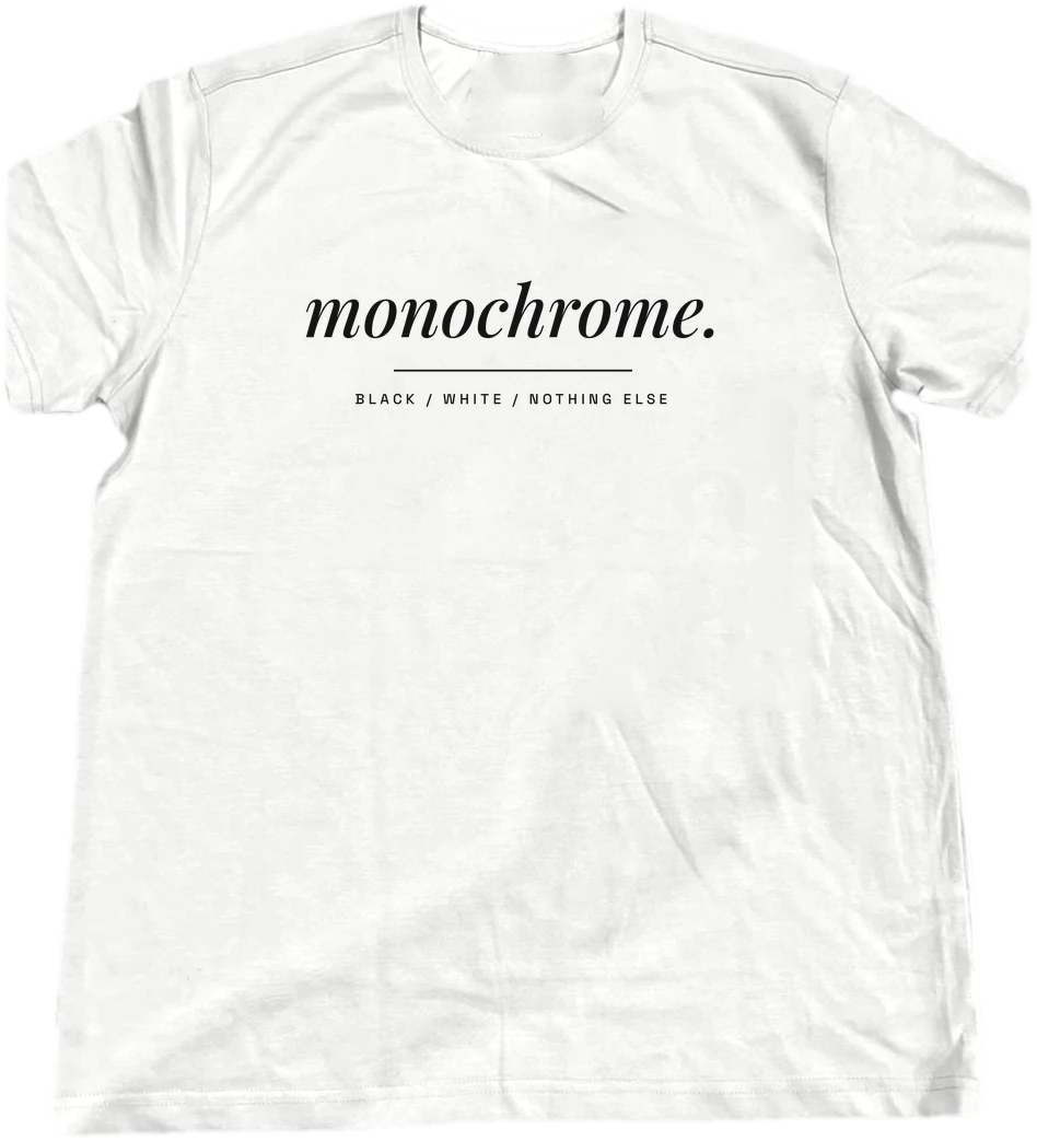 Monochrome T-shirt on a hanger
