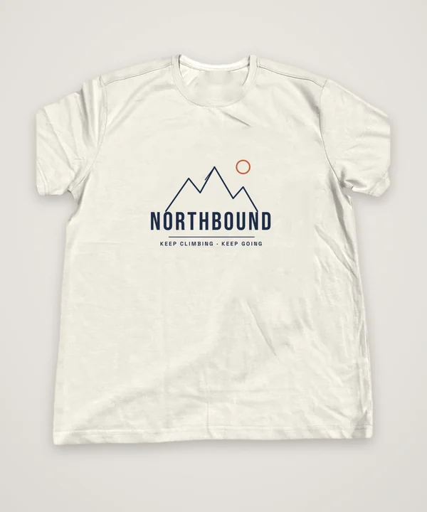Northbound T-shirt design idea, off-white, mock-up