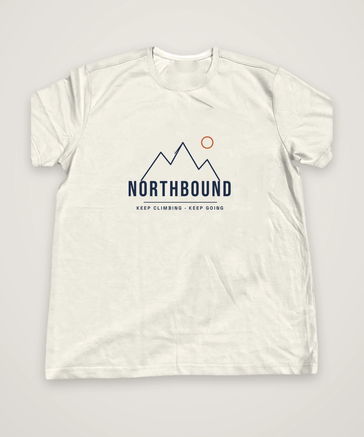 Northbound T-shirt design idea, off-white, mock-up