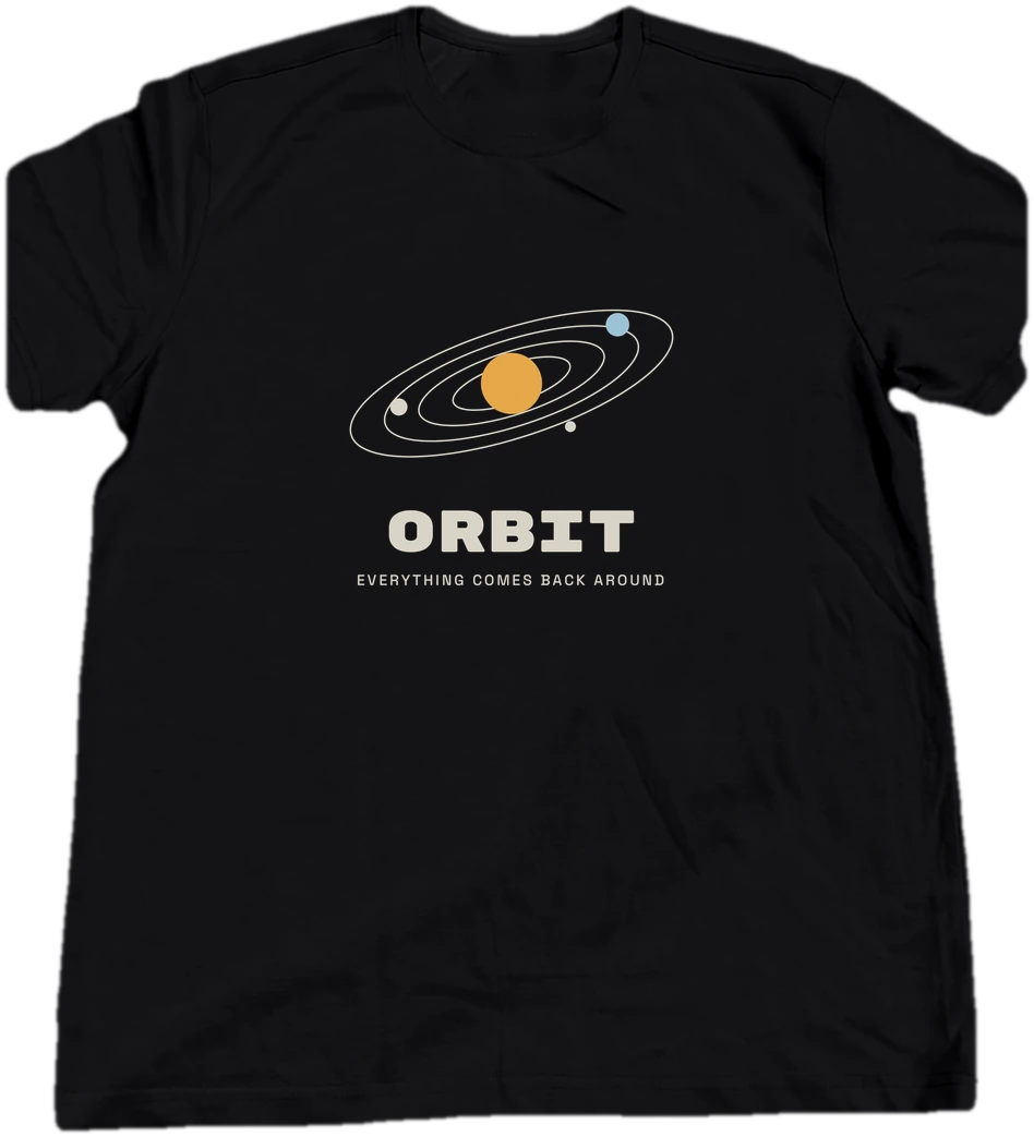 Orbit T-shirt on a hanger