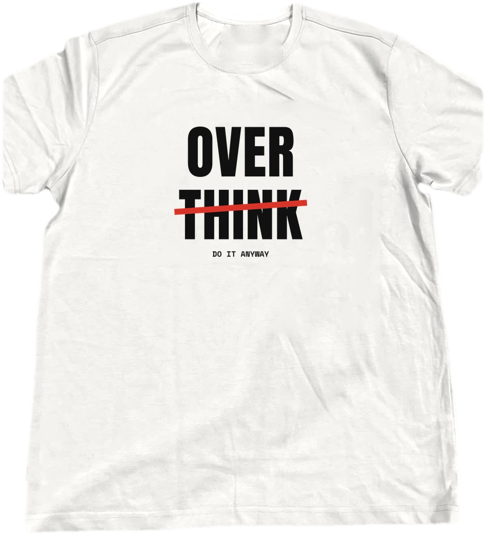 Overthink T-shirt on a hanger
