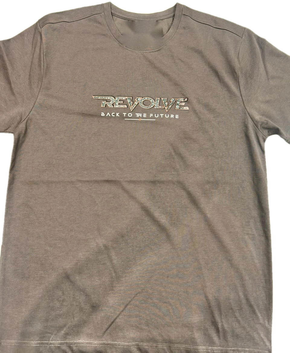 Revolve T-shirt on a hanger