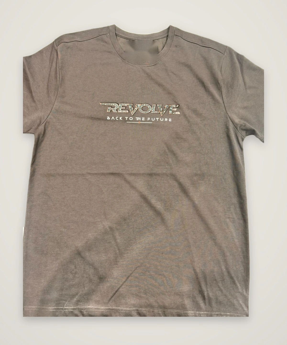 Revolve T-shirt, taupe brown, front
