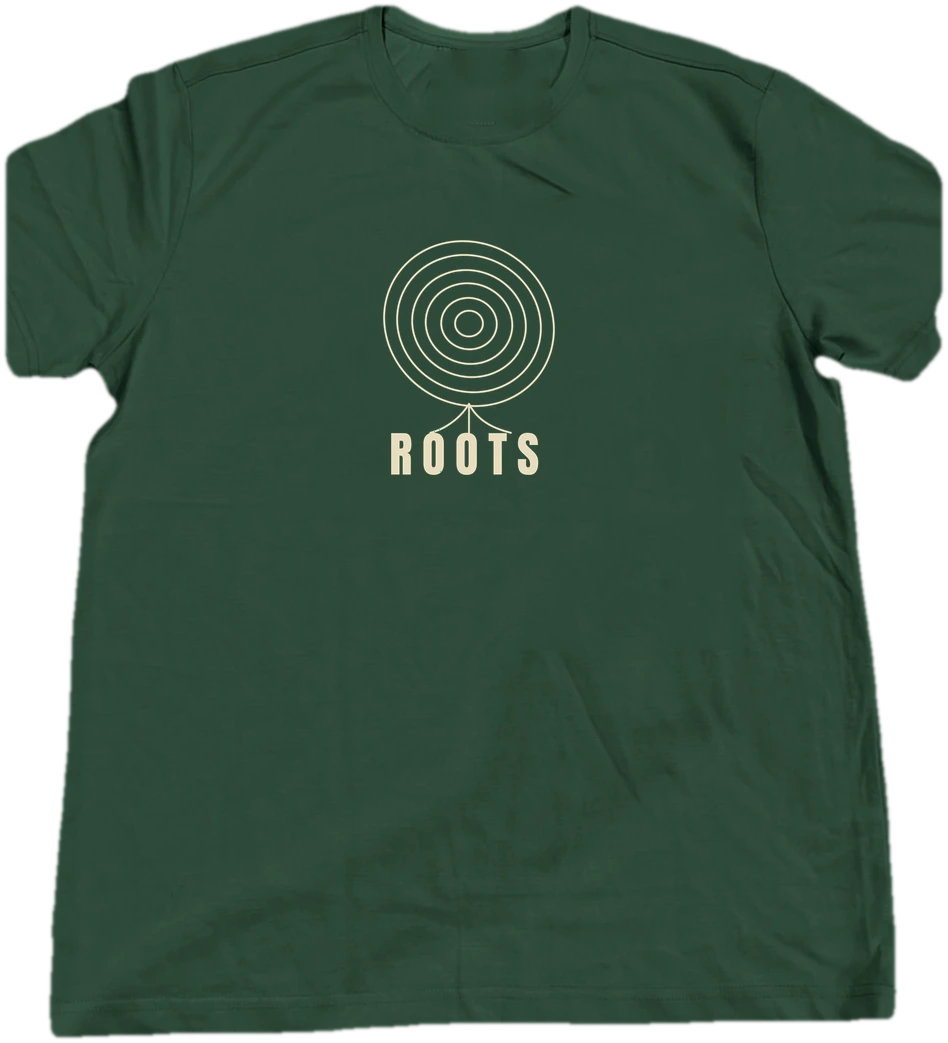 Roots T-shirt on a hanger