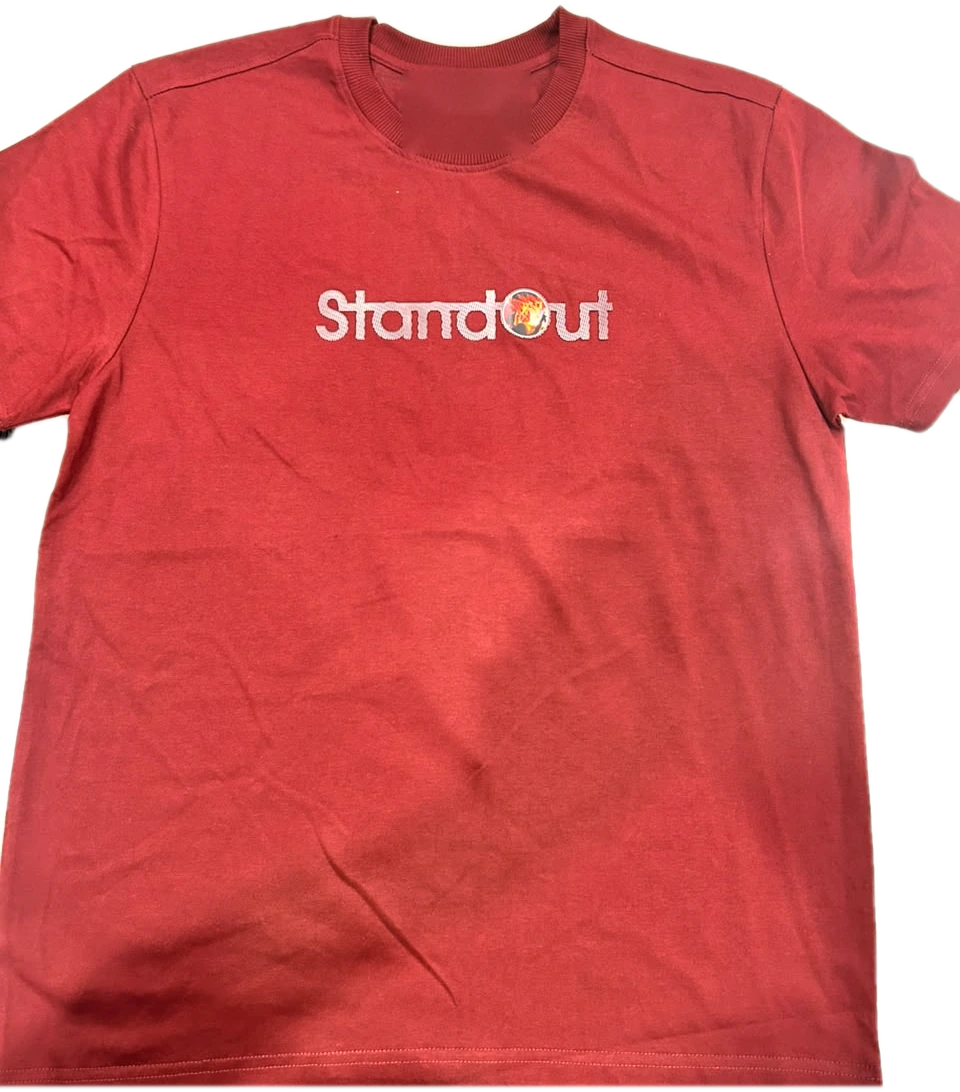 Standout T-shirt on a hanger