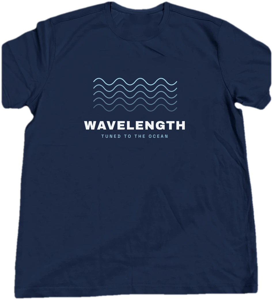 Wavelength T-shirt on a hanger